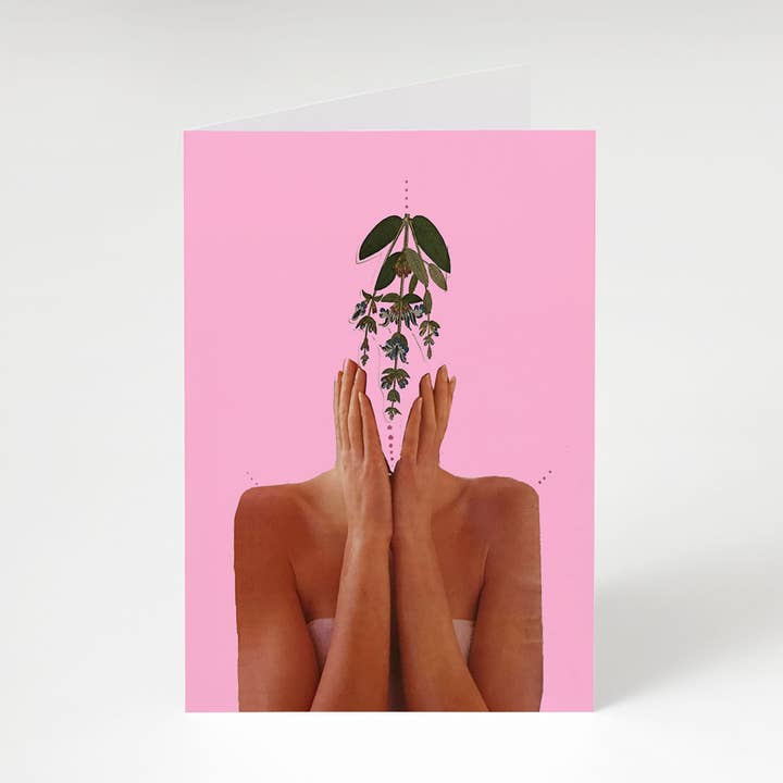 Girl + Plant A6 Greeting Card for wholesale by Kelsey Flones Design