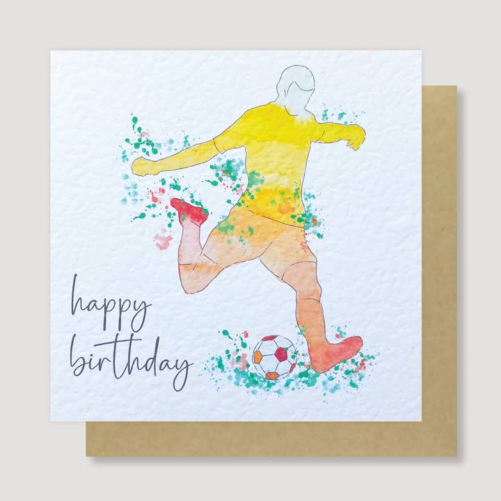 Football birthday card for wholesale by Heather Trefusis Art
