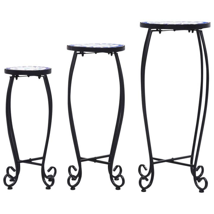 Greenwestons - Wholesale Patio Table - Green's Mosaic Tables 3 pcs Blue and White Ceramic2