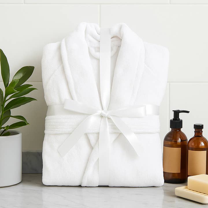 Allure Bath Fashions - Wholesale Robe - Unisex - Unisex Dressing Gown - Dual Textured Velour Towelling Robe6