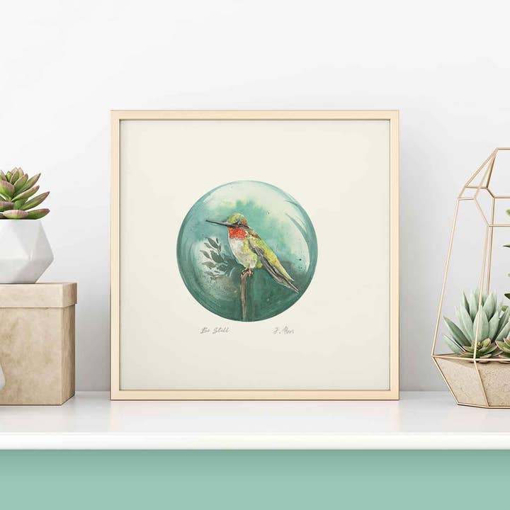 "Be Still" Hummingbird Limited Edition Print - Unframed for wholesale by Jessica Flores Design