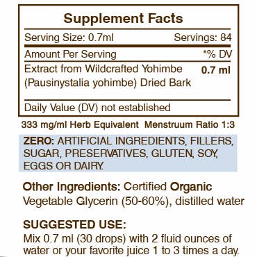 Secrets Of The Tribe - Vente Teinture - Teinture de yohimbe1