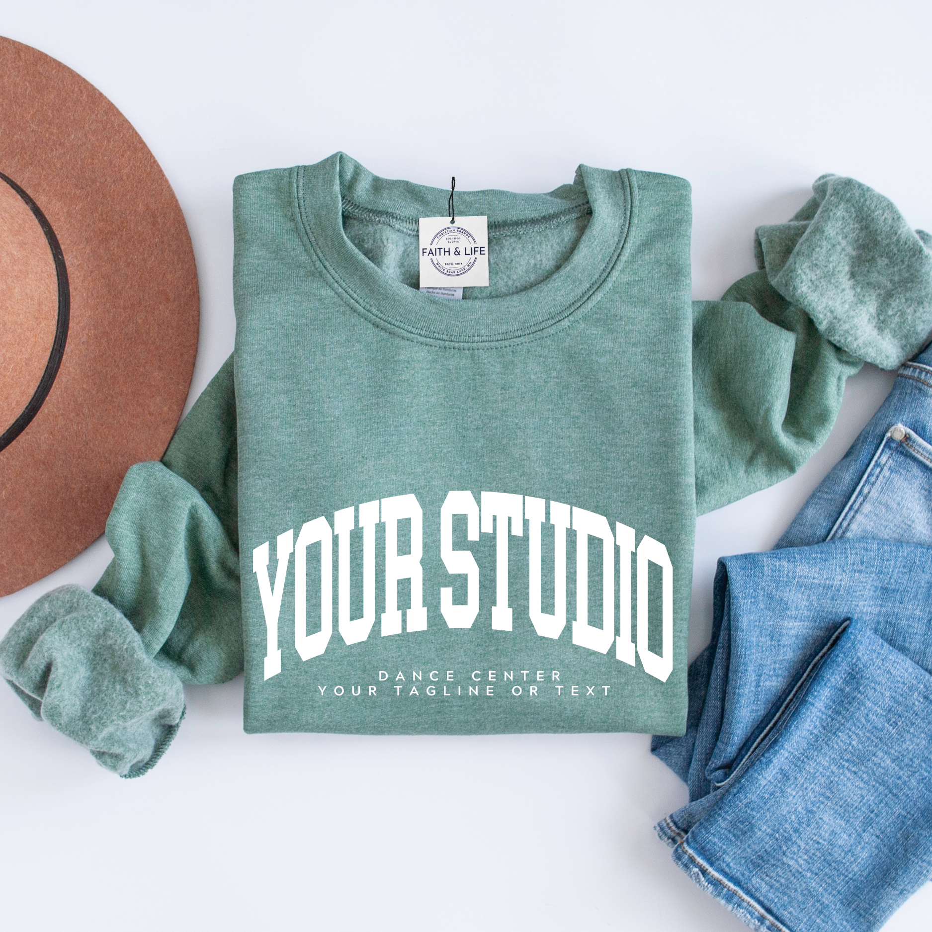 Faith & Life Christian Brands - Wholesale Sweatshirt - Women's - Custom Dance Studio or Ballet Company Crewneck Sweatshirt0