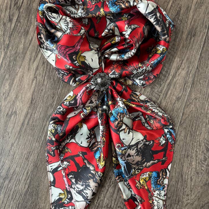 Double B Wild Rags - Wholesale Scarf - Women's - 100% Silk Wild Rag Roughstock Riders Saddle Bronc Bareback Bull rider on Red neck scarf by Double B Wild Rags4