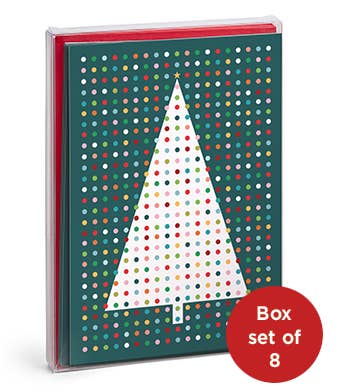 Design With Heart - Wholesale Christmas Card - Mid-Century Christmas Tree - 8 Boxed Holiday Greeting Cards2