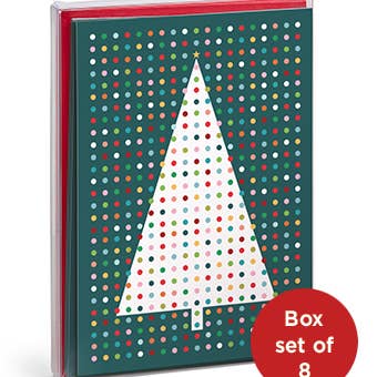 Design With Heart - Wholesale Christmas Card - Mid-Century Christmas Tree - 8 Boxed Holiday Greeting Cards2