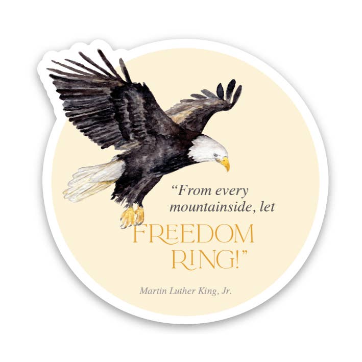 Freedom MLK Jr. Quote (circle sticker) for wholesale by Kaitlyn Ashlee Art & Design