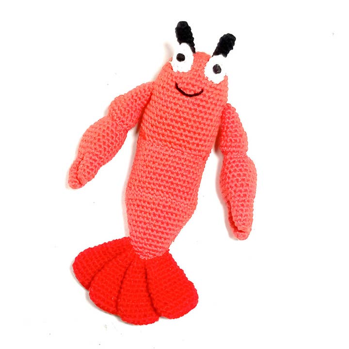Plush Lobster Toy Rattle - Red for wholesale by PebbleChild USA
