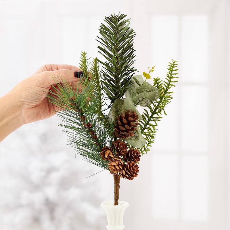 Factory Direct Craft – wholesale Konstgjord växt – 18" Konstgjord Tall- och Eukalyptusgren0