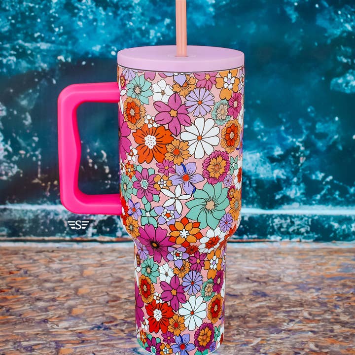 Flying S Company - Wholesale Insulated Mug/Tumbler - Floral Lavender 40oz Tumbler0