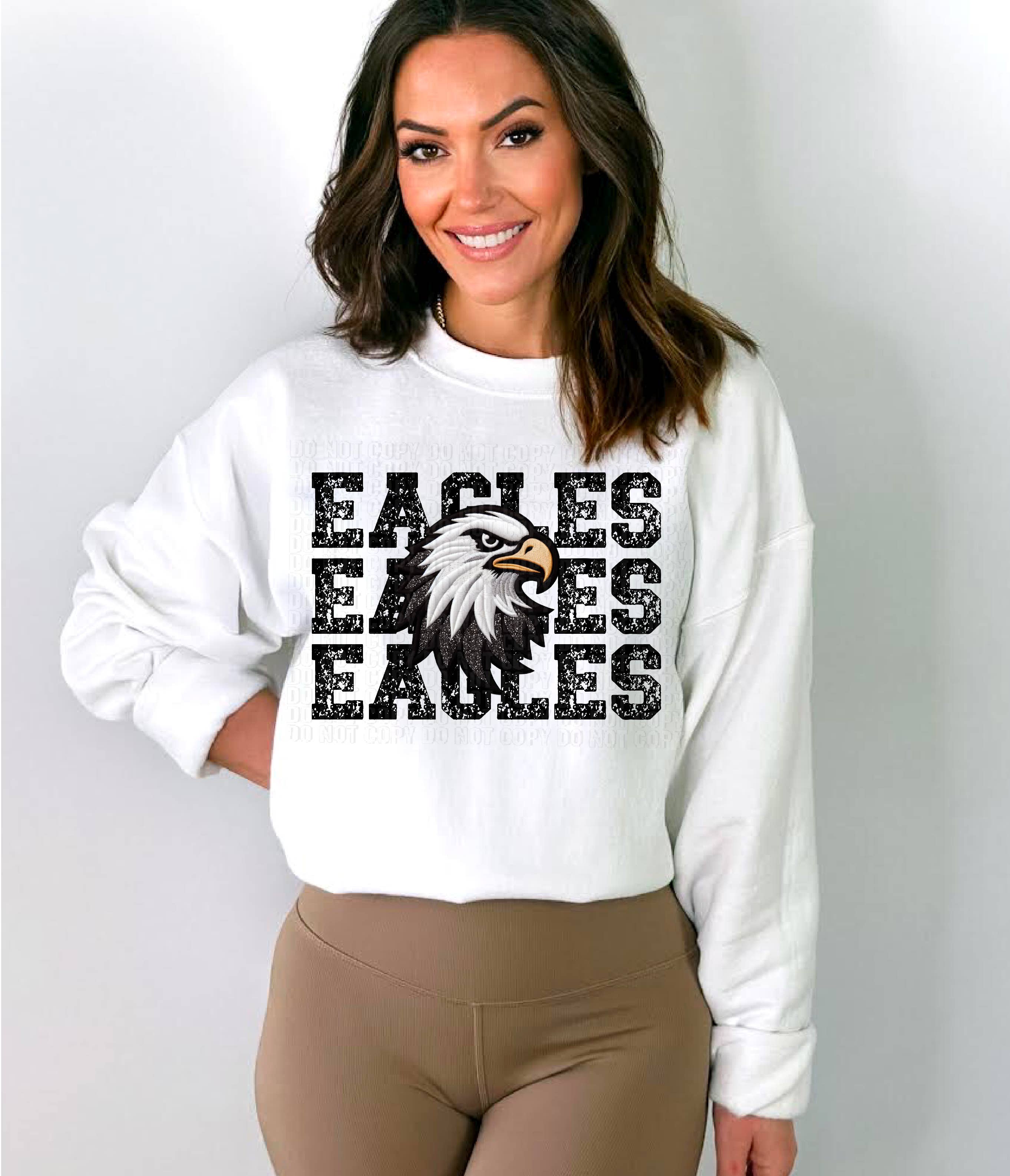 K and M Designs - Wholesale Sublimation Transfer - Eagles Stacked DTF Transfer