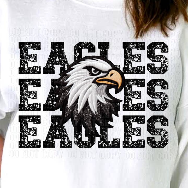 K and M Designs - Wholesale Sublimation Transfer - Eagles Stacked DTF Transfer0