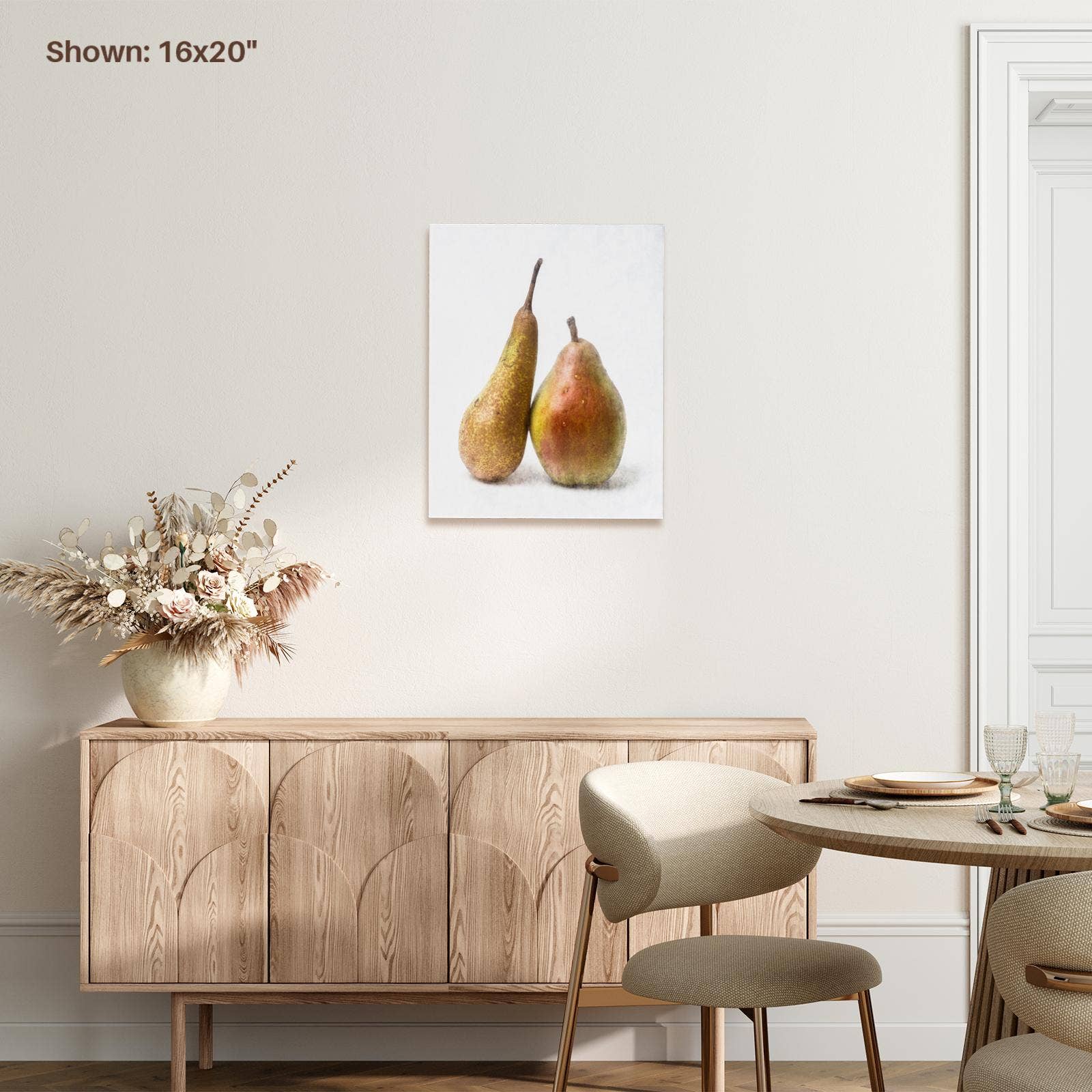 3dRose - Wholesale Art Print - 3dRose, Two pears on white background. Stylized photo, Museum Grade Canvas Wrap6