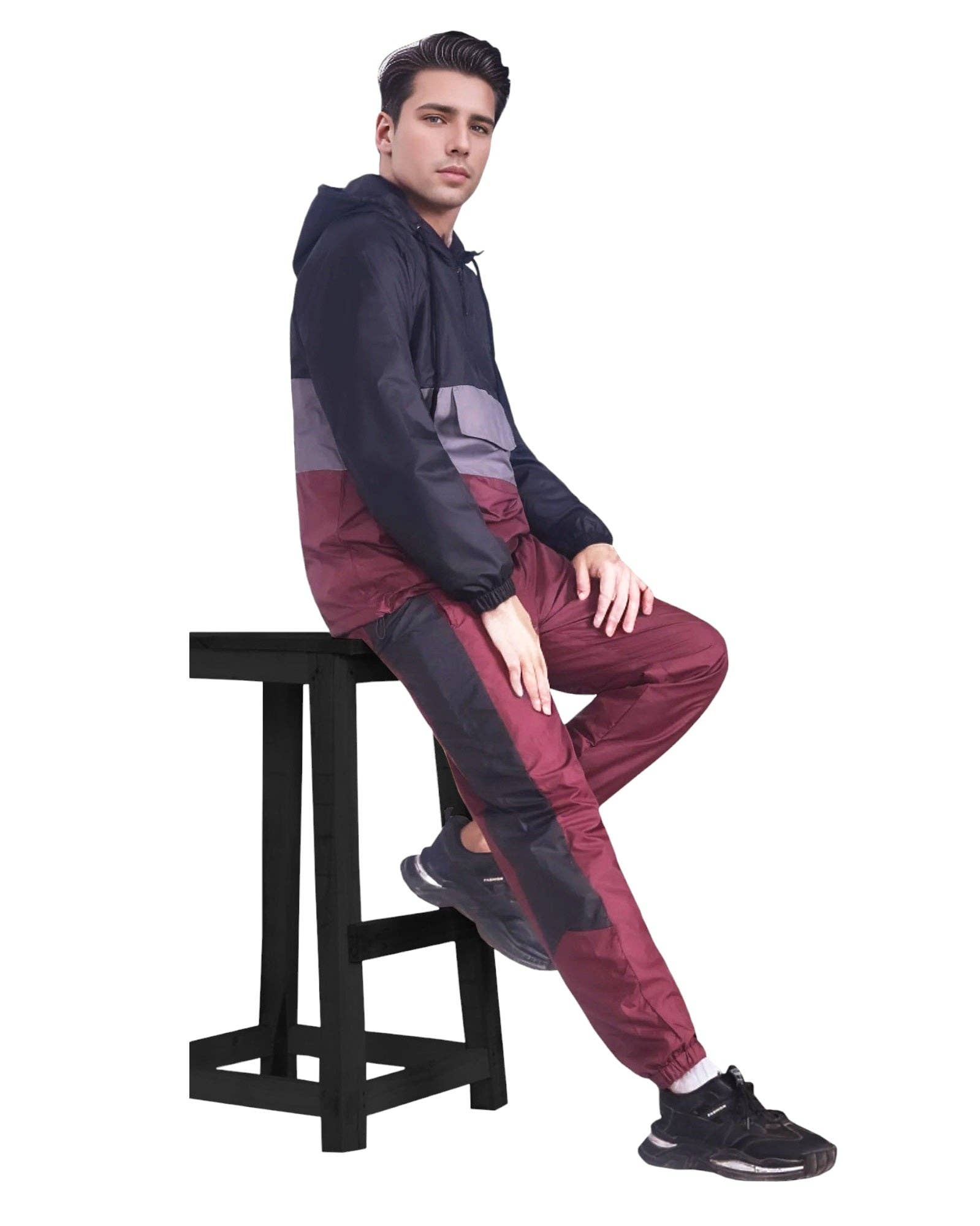 Royal Threads – Großhandel Trainingsanzug – Herren – Herren 2-teiliger Quarter-Zip-Pullover-Windbreaker-Trainingsanzug Jogger-Sport-Outfit mit Mesh-Futter13