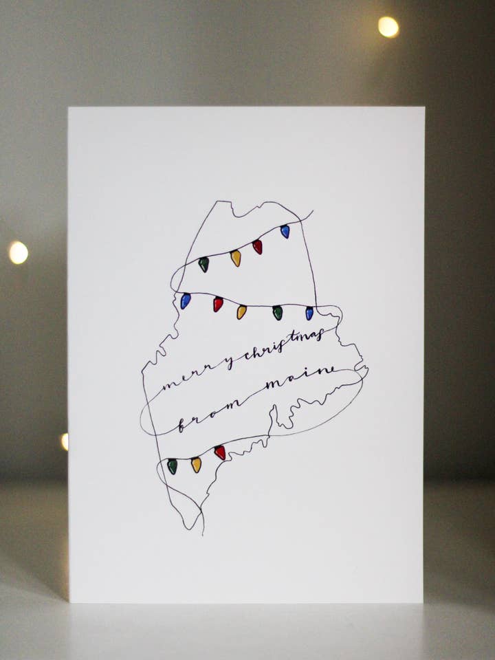 Glædelig jul fra Maine Lights | Feriekort for engroshandel hos Scribbles and Doodlez