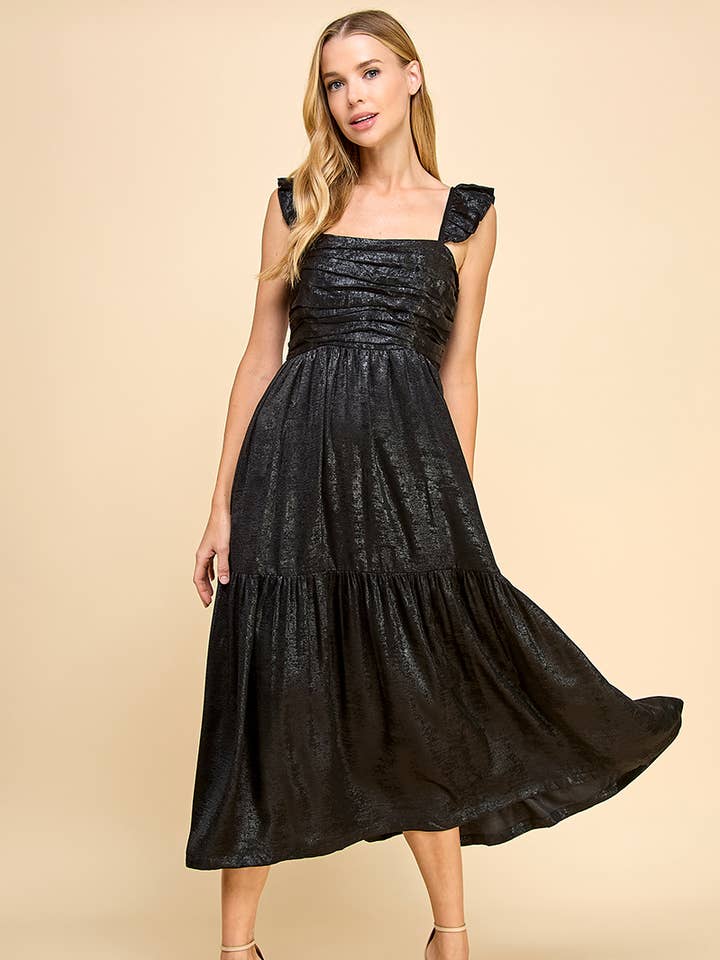 CD05170 - Robe à détails froncés métallisés pour la vente par TCEC
