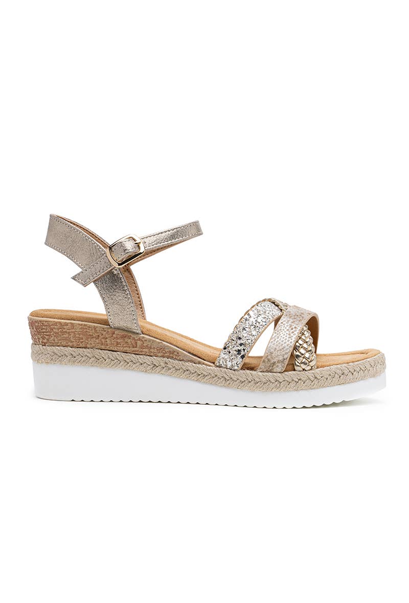 LADY GLORY – sandálias - Mulher por atacado – Sandálias compensadas com tiras entrançadas7