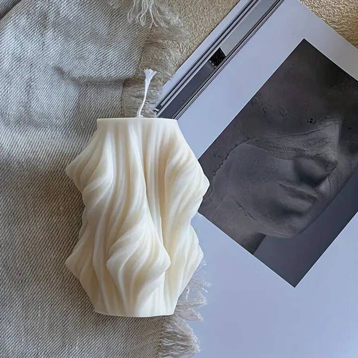 Vela Perfumada Cilindro de Olas Arremolinadas M25W169 para venta al por mayor de HanNicara