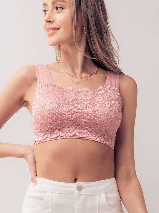 Urban Daizy - Wholesale Bralette - Women's - Plus Size Elegant Lace Longline Bralette18