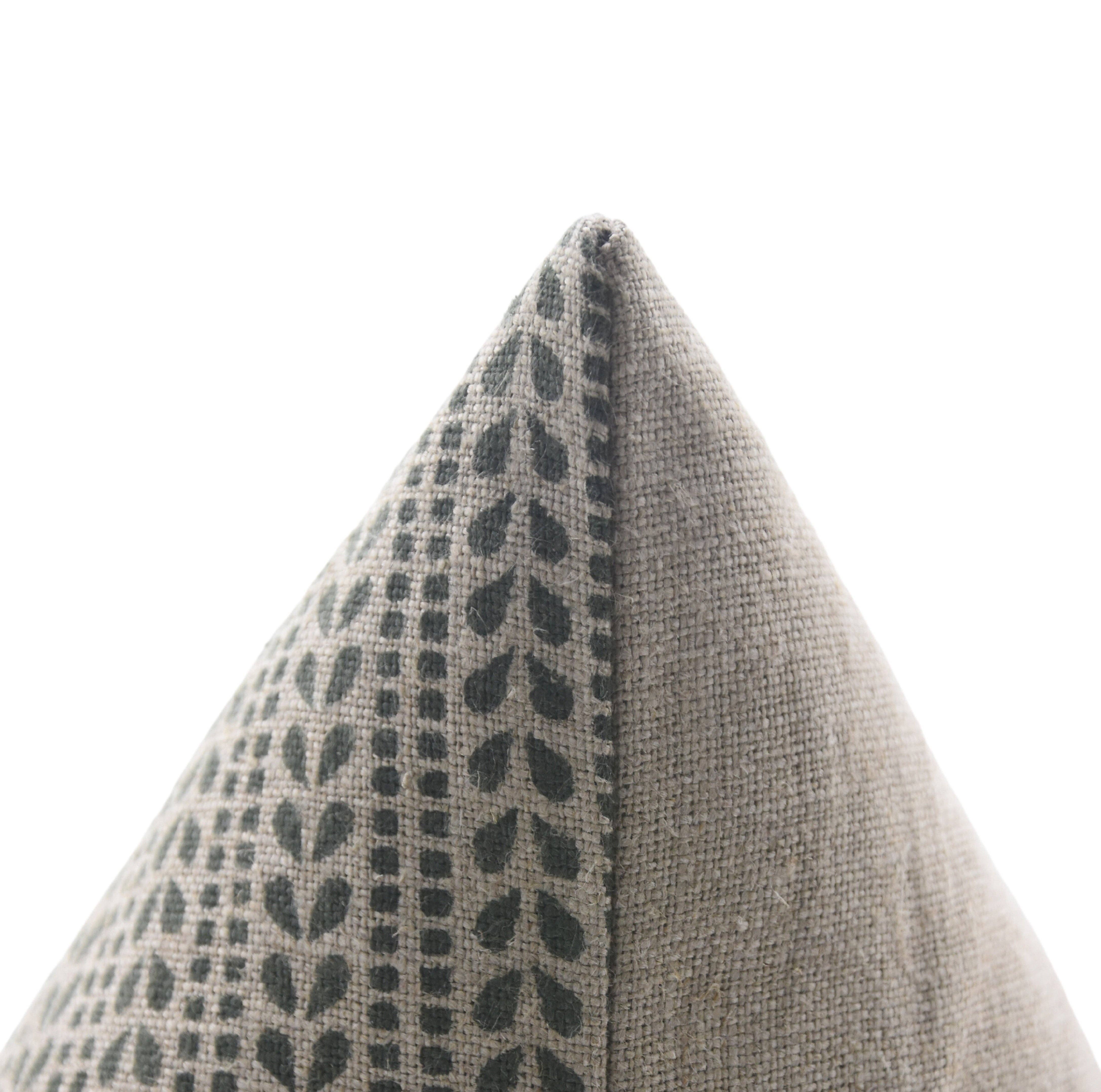 Fabdivine - Vente Housse de coussin - Housse de coussin en lin épais à motif bloc fait main - Ratanbel4