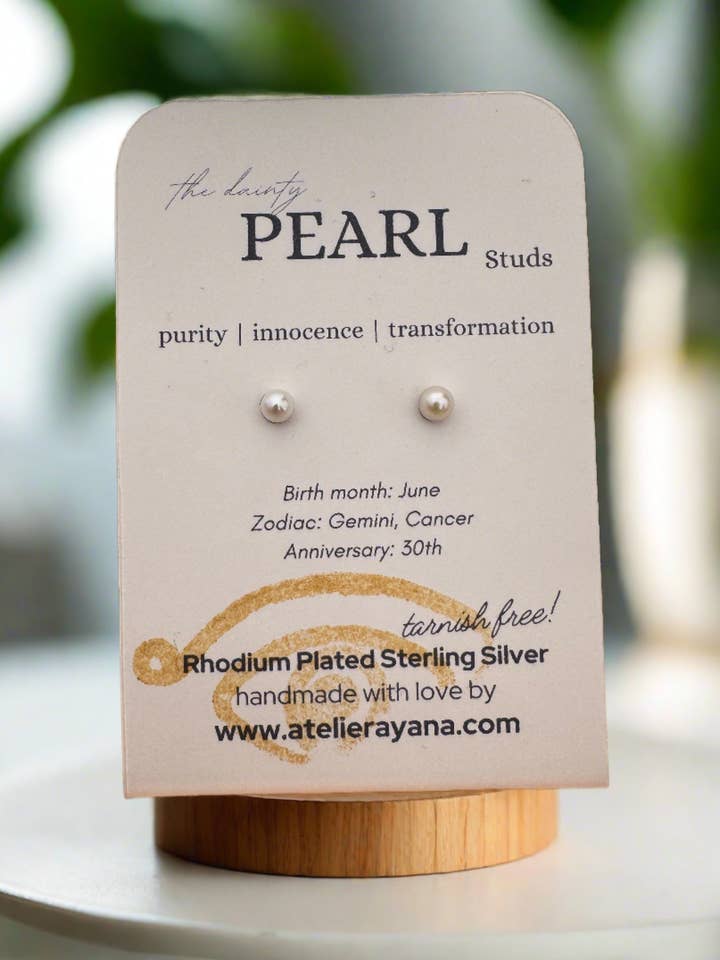 The Dainty Pearl Studs for wholesale by Atelier Ayana