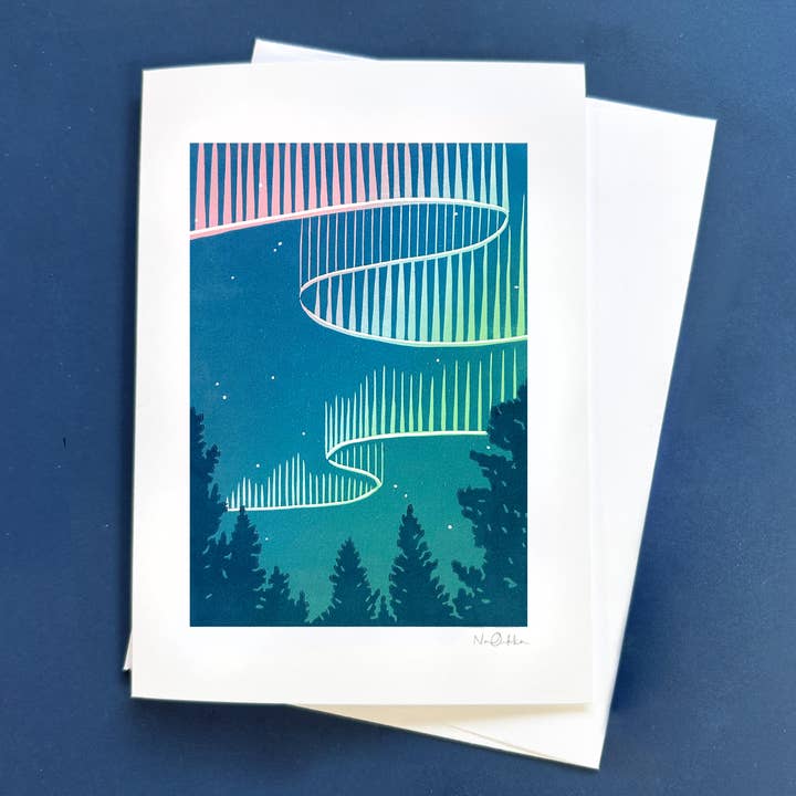 Nan Onkka Prints - Wholesale Everyday Greeting Card - Northern Lights Greeting Card1