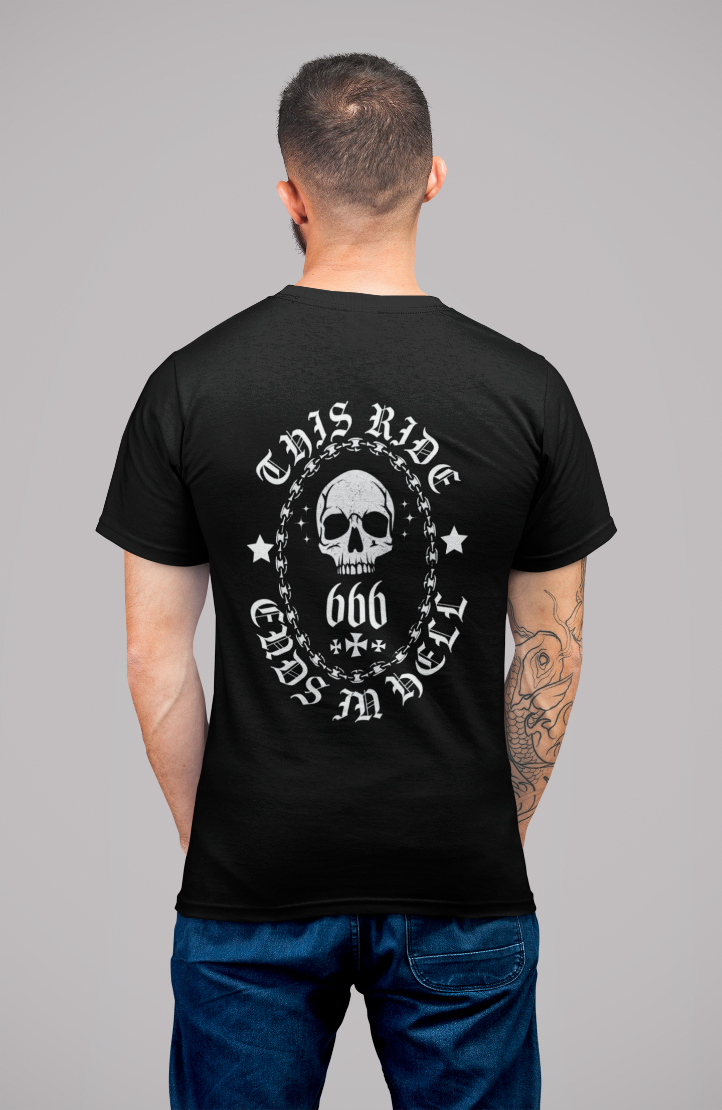 Wickedly Divine Shop - Wholesale Screen Printed T-Shirt - Unisex - This Ride Ends In Hell, Motorcycle Motocross Bike Goth Shirt3