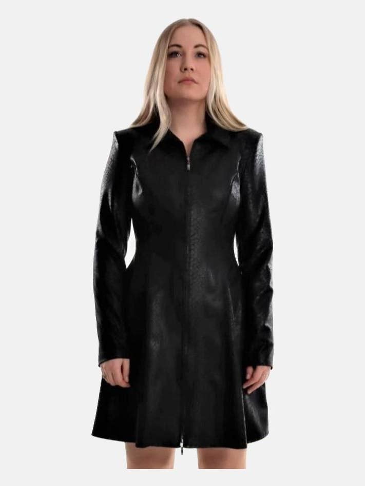 Black Leather Zipper Dress for wholesale by JASPER Mode