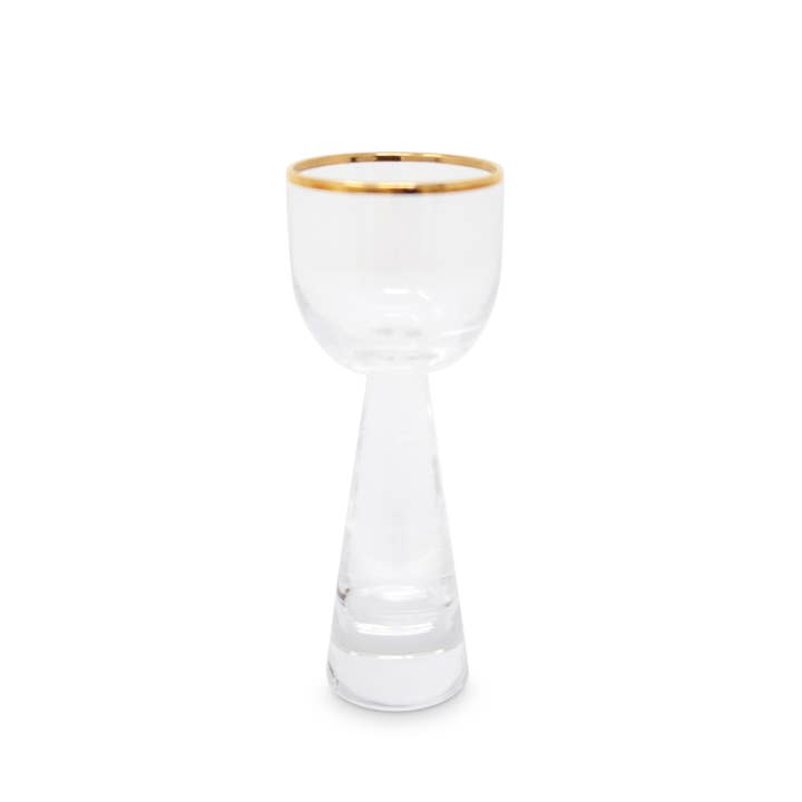VIVIENCE – wholesale Shot glass – Set of 6 Shot Glasses with Gold Rim
