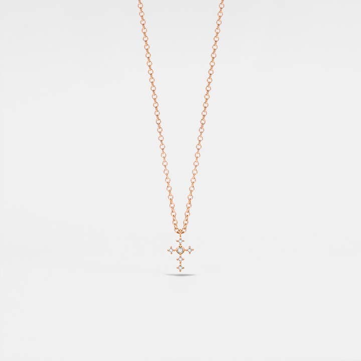 Perimade & Co. LLC - Wholesale Pendant/Charm Necklace - Dainty Gold Cross Pendant Necklace in 925 Sterling Silver
