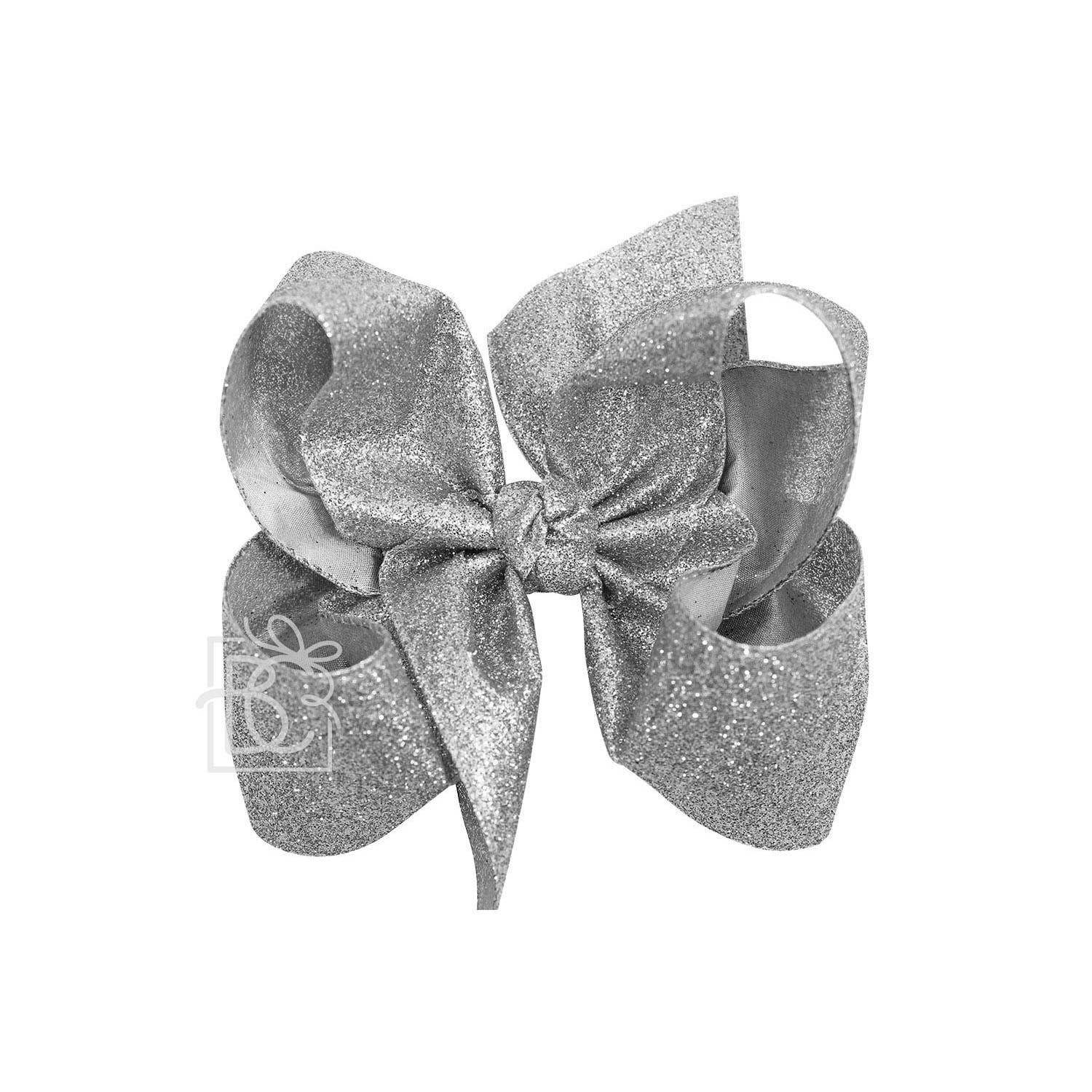 Beyond Creations, LLC - Wholesale Hair Bow - Kids - GLITTER METALLIC BOW ON CLIP43