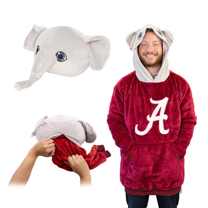 OrangeOnions - Wholesale Hoodie - Unisex - University Of Alabama Big Al Blanket Hoodie & Pillow