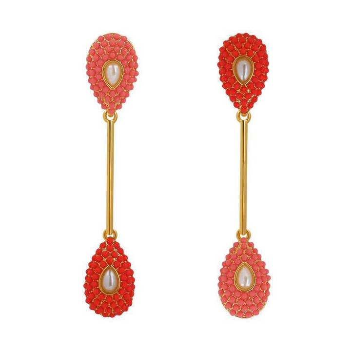 Double Teardrop Drop Earrings - Blue for wholesale by QuayL Designs