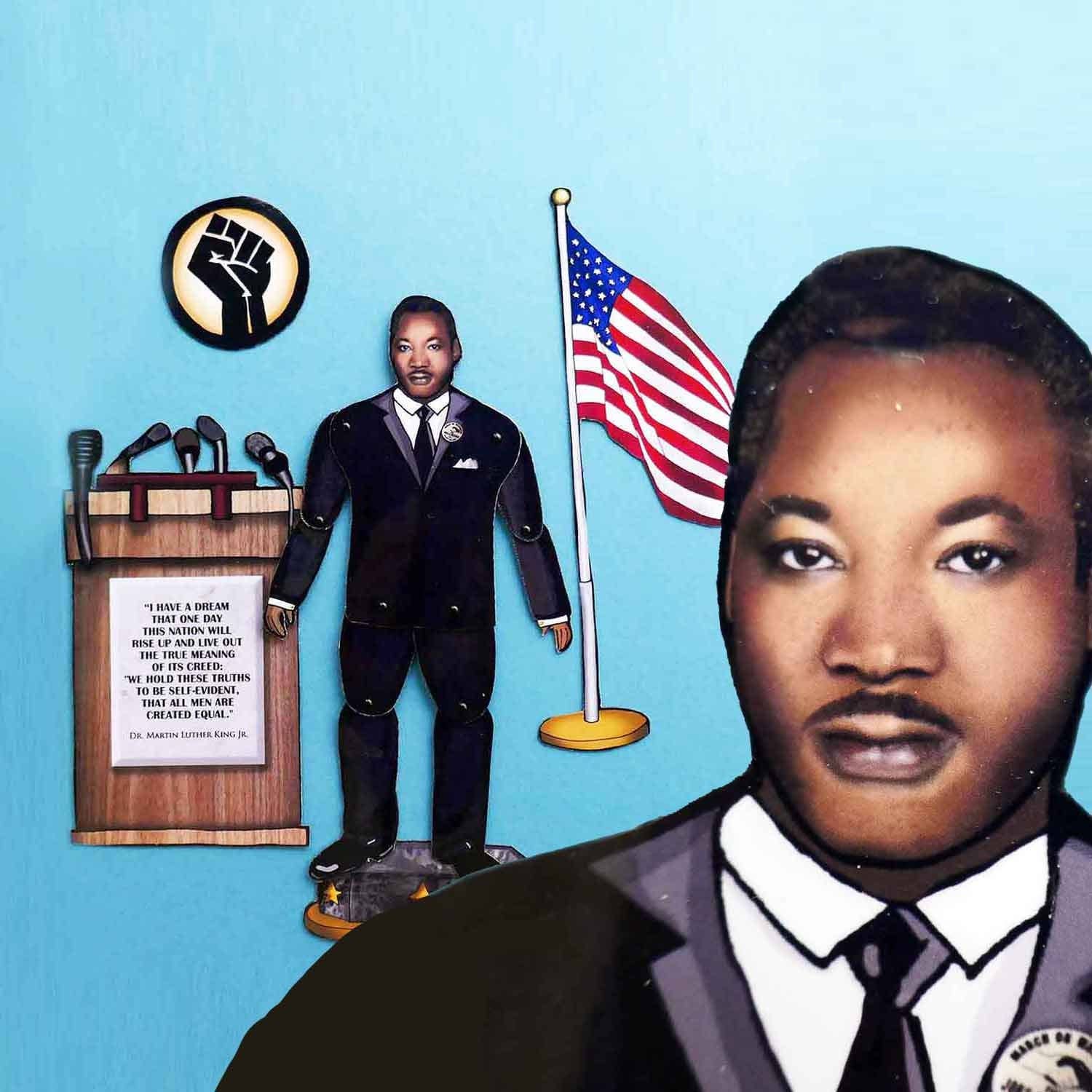 THE PAPER IDOLL - Vendita all'ingrosso Calamite - Magnete da frigo posabile o set ispirato a Martin Luther King0