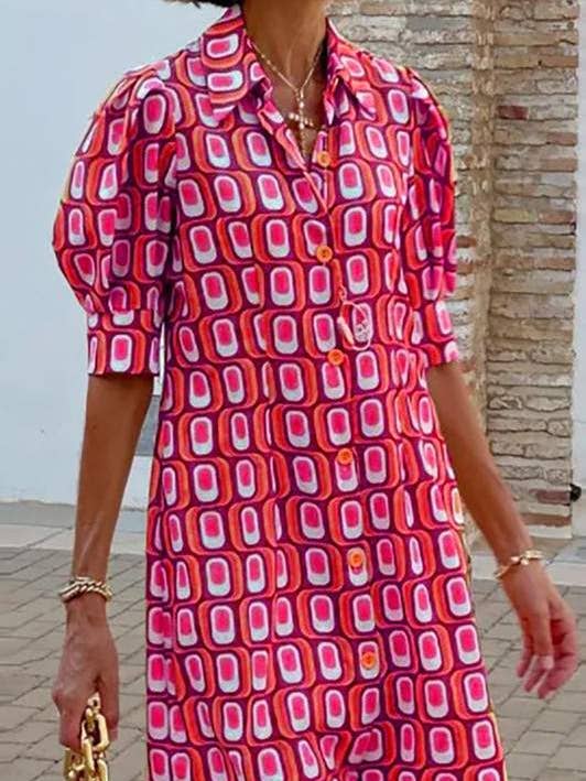 Fashion Combination - Wholesale Blouse - Women's - print button down dress0
