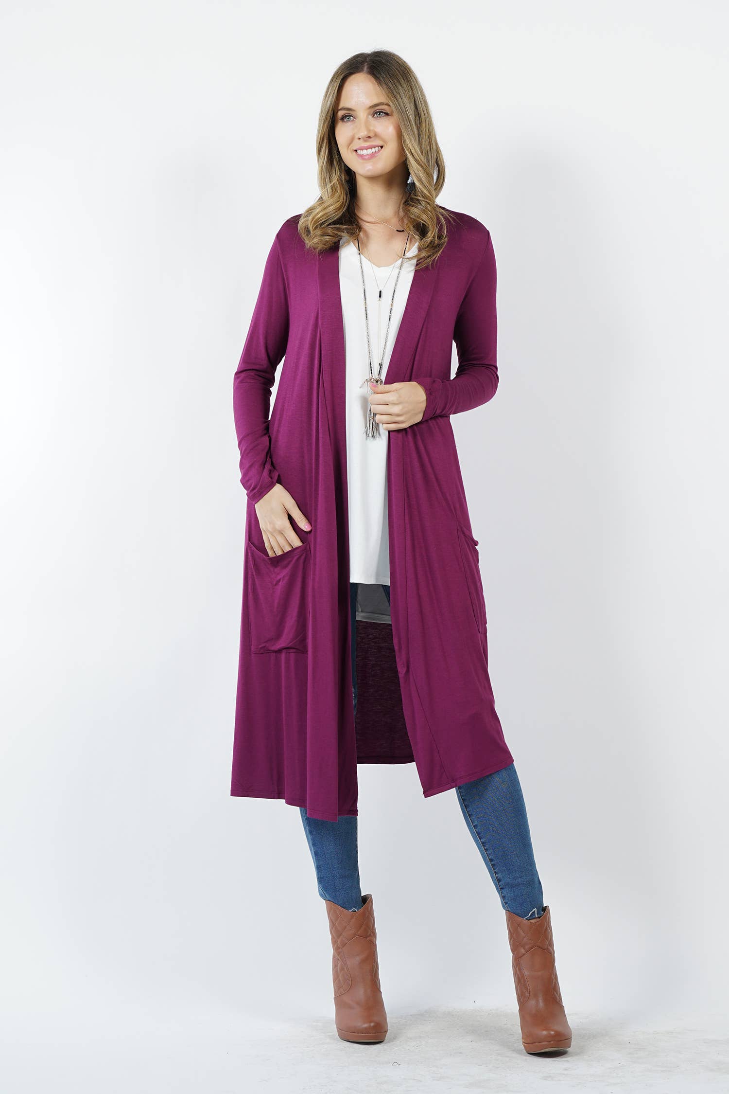 42POPS - Wholesale Cardigan - Women's - ",,...._ Open cardigan w/ slouchy pockets26