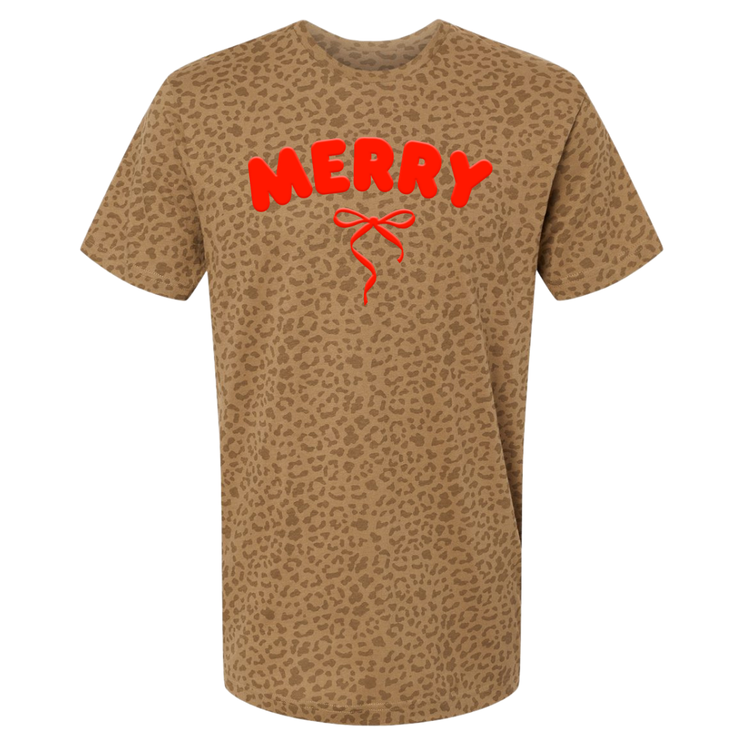 United Monograms - Wholesale Screen Printed T-Shirt - Women's - PUFF 'Christmas Cutie' Realtree Camo/Leopard T-Shirt4