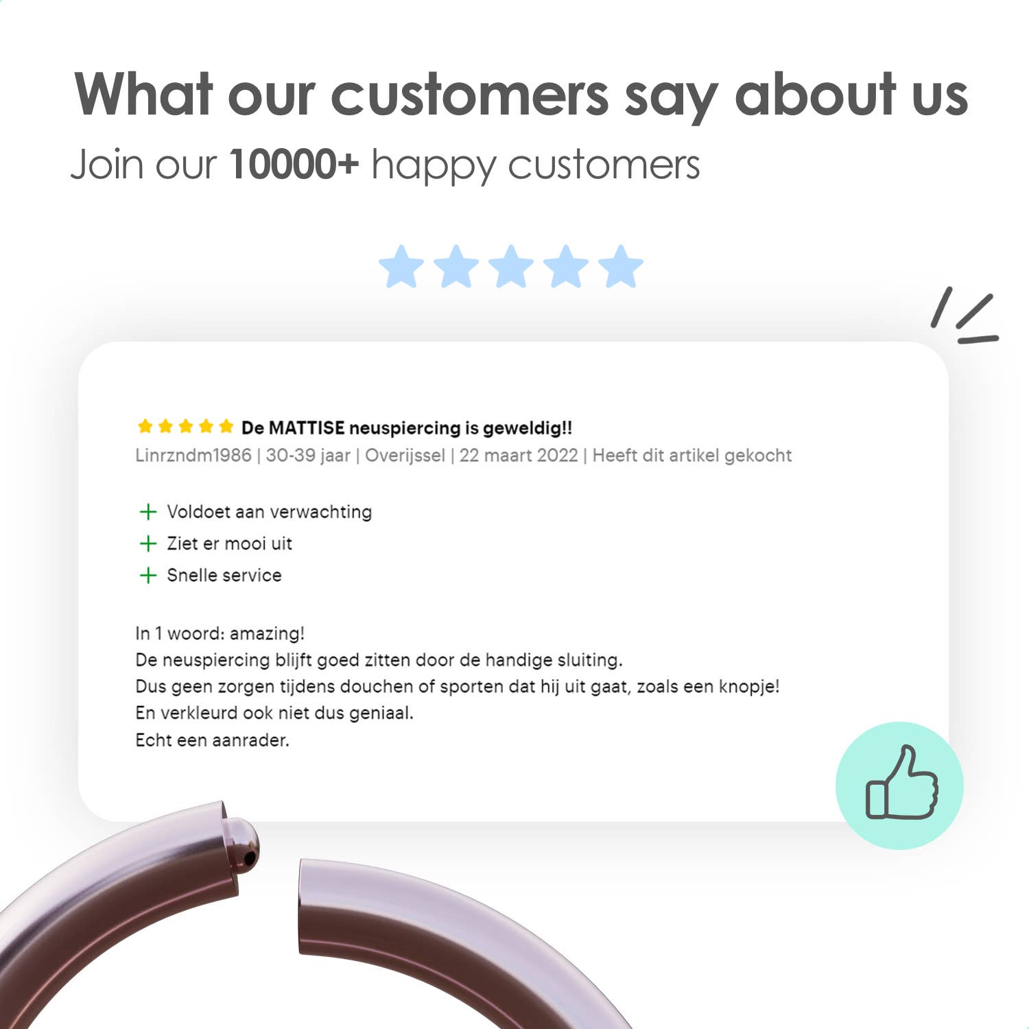 MATTISE - Vendita all'ingrosso Orecchini singoli - Anello Piercing in Acciaio Chirurgico color Oro Rosa8