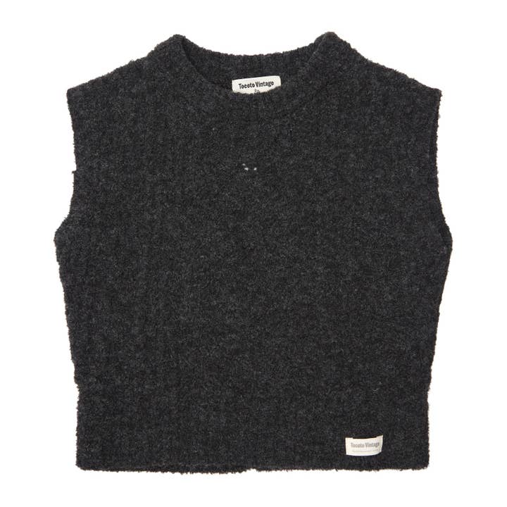 Tocoto Vintage - Vente Pull sans manches – enfant - Gilet tressé en tricot surdimensionné W50823