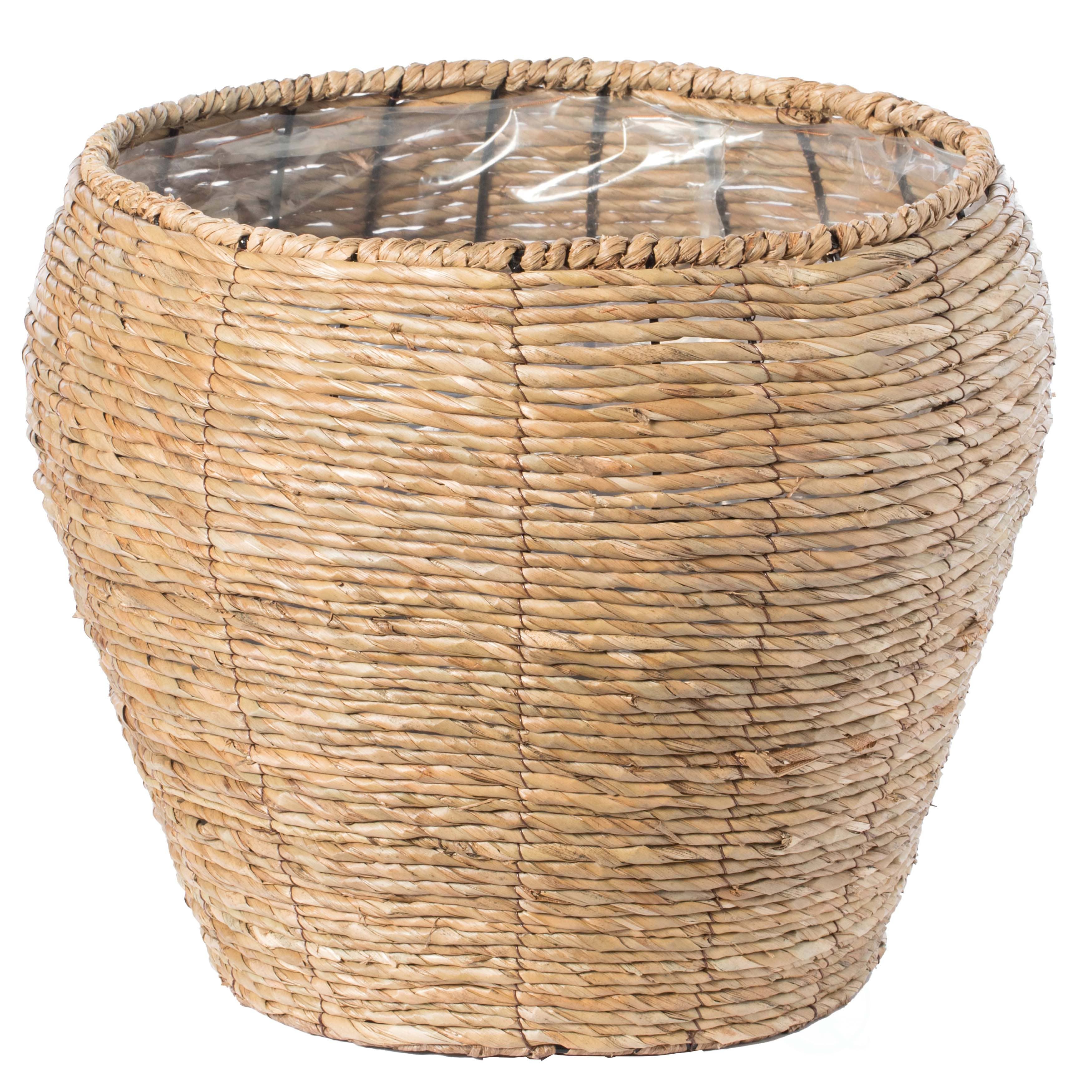 Quickway Imports - Wholesale Plant Pot - Woven Round Flower Pot Planter Basket with Plastic Lining6
