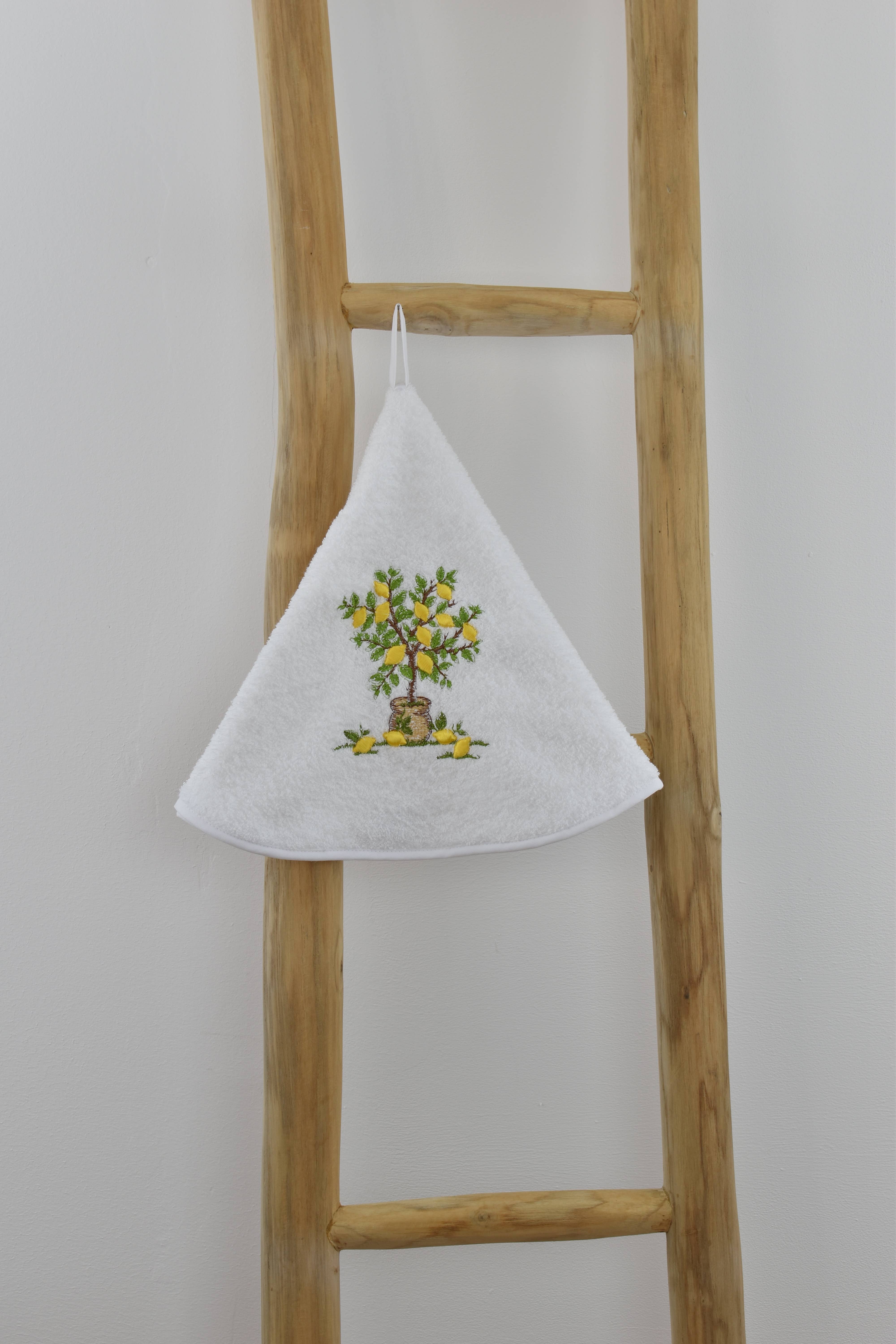 Nordlinen - Wholesale Hand Towel - Lemon Embroidered Round Cotton Hand Towel – Gift & Home Use3