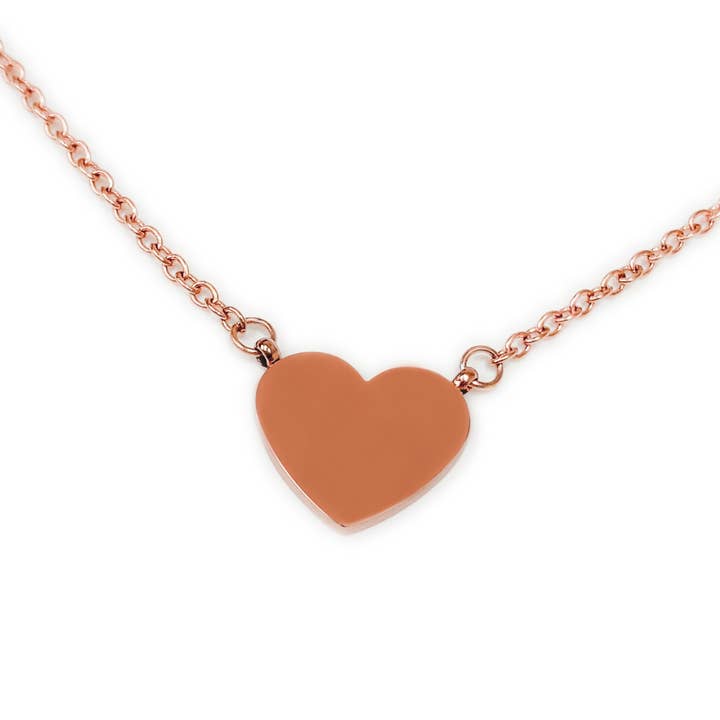 CLEARANCE - Simple Heart - Everyday Necklace (Rose or White) for wholesale by Liventi Jewelry