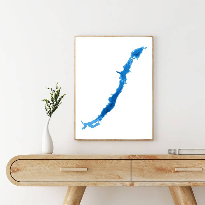 Bathymetrische kaart van Chemong Lake Paper voor wholesale door Cardtography