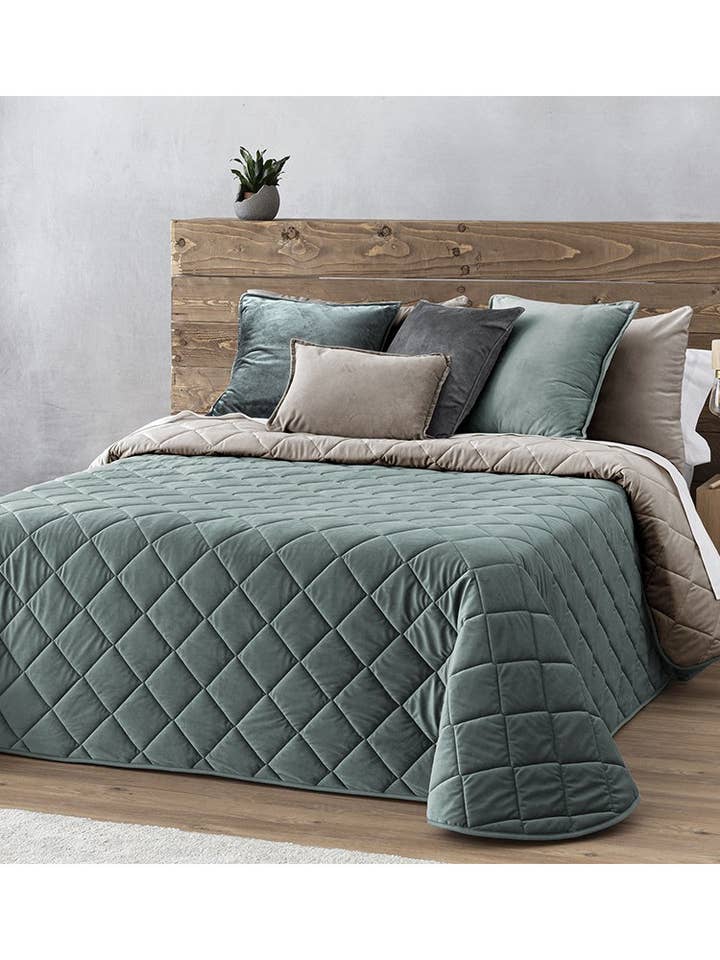 Piumino bicolore in velluto per la vendita all'ingrosso da parte di Barceló Hogar