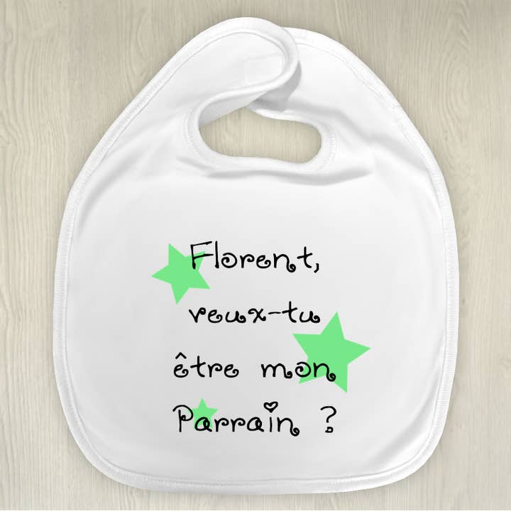 Customizable bib for a request to the future sponsor for wholesale by Tendance Cadeau