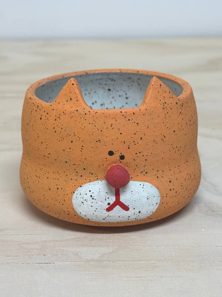 Pot de Plante Chat Orange (FABRIQUÉ SUR COMMANDE - Lire la Description) pour la vente par Rolly Poly Studios