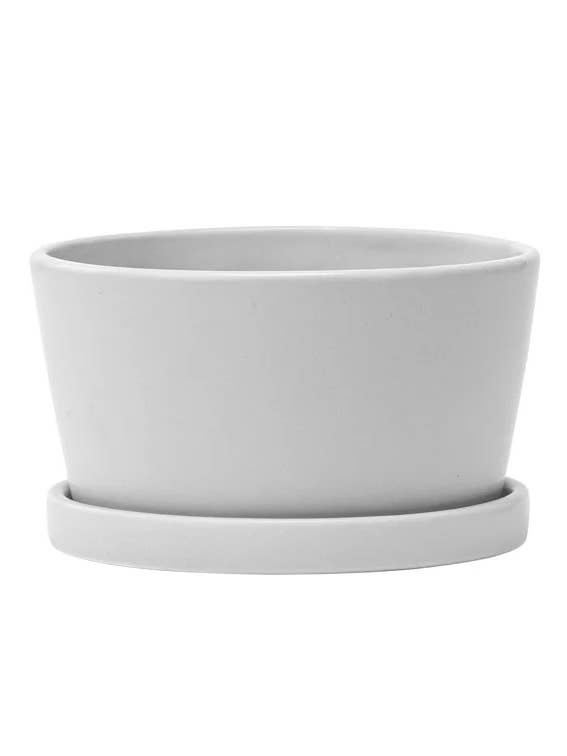 Low Grey Planter • Modern Neutral Dish Garden #14755 for wholesale by Napco