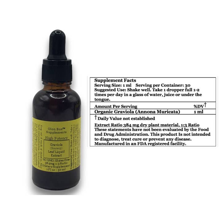 Olon Bue - Wholesale Tincture - Graviola Soursop Leaf Liquid Extract Organic 1oz 1