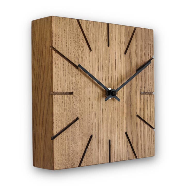 Beam - mörkoljad ekträ klocka bordsklocka och väggklocka för wholesale av Natuhr
