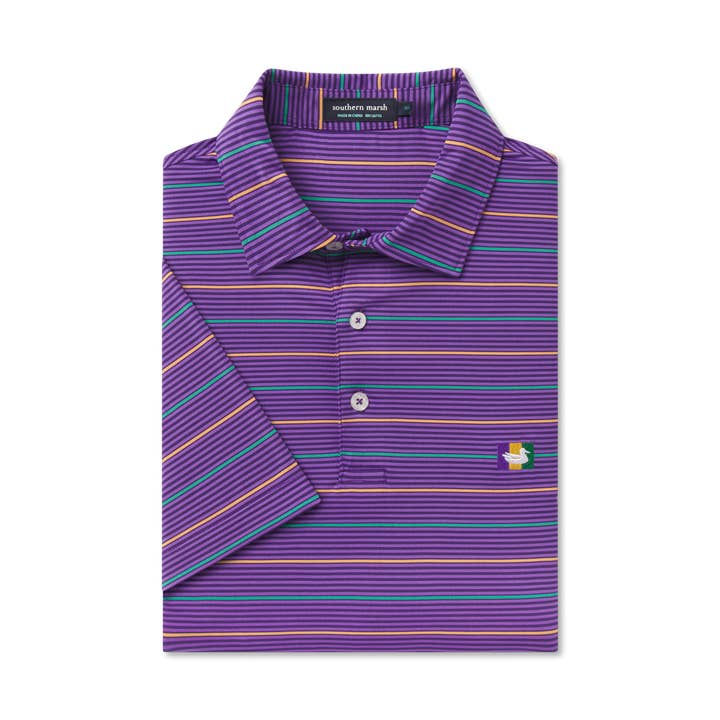 Freret Stripe Performance Polo for wholesale by Southern Marsh
